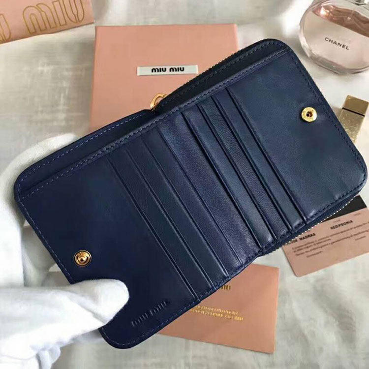 2018 Miu Miu MADRAS GOAT LEATHER WALLET