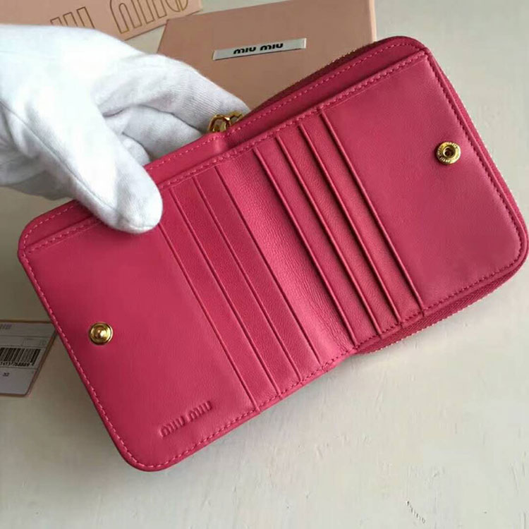 2018 Miu Miu MADRAS GOAT LEATHER WALLET