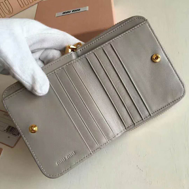 2018 Miu Miu MADRAS GOAT LEATHER WALLET