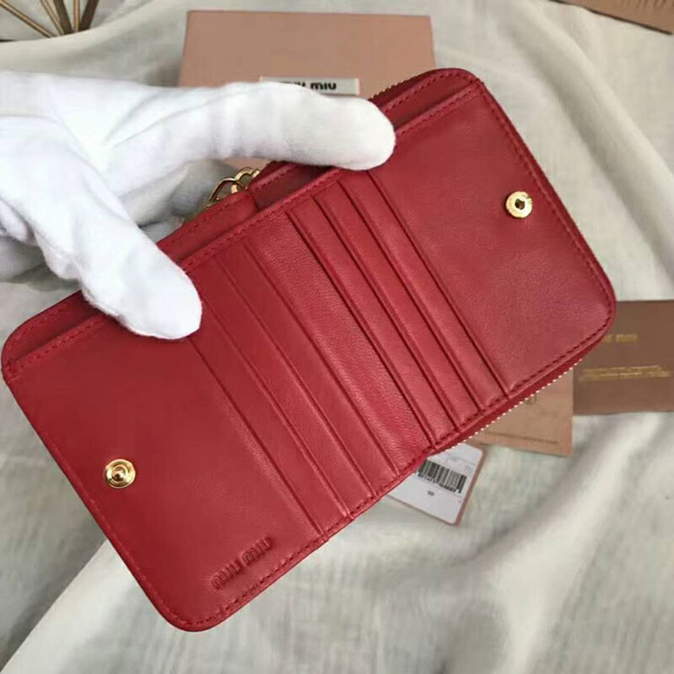 2018 Miu Miu MADRAS GOAT LEATHER WALLET