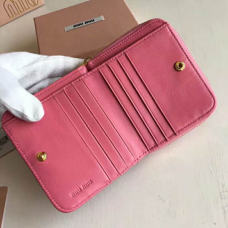 2018 Miu Miu MADRAS GOAT LEATHER WALLET