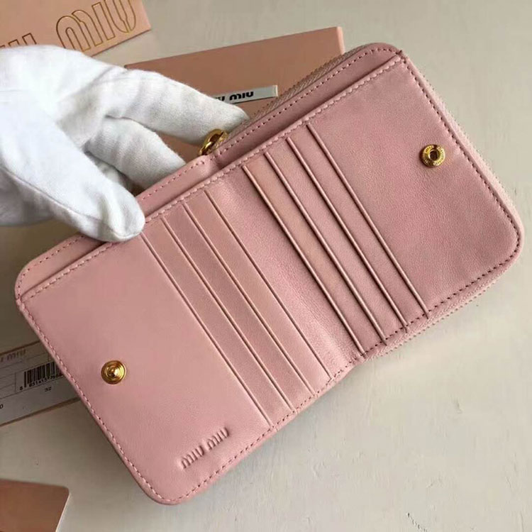 2018 Miu Miu MADRAS GOAT LEATHER WALLET