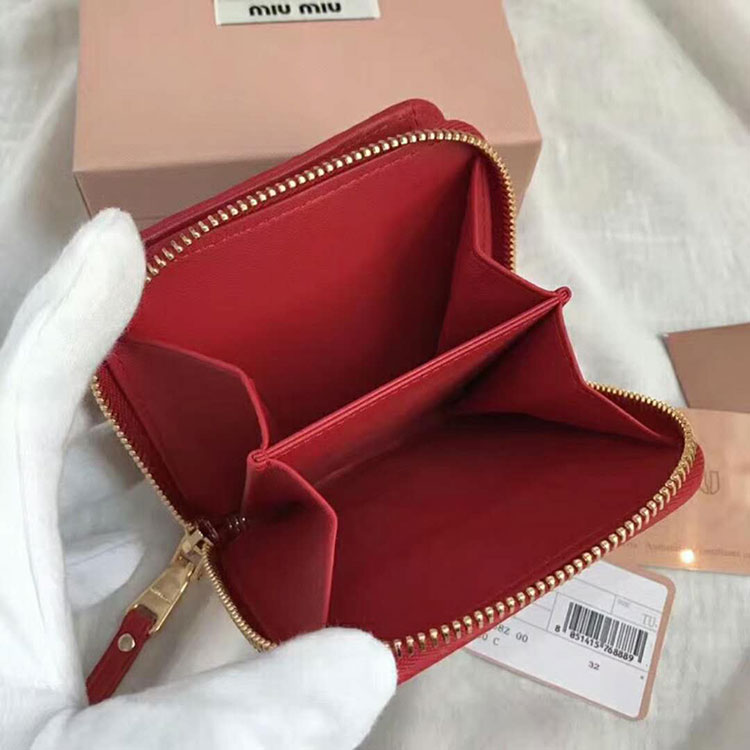 2018 Miu Miu MADRAS GOAT LEATHER WALLET