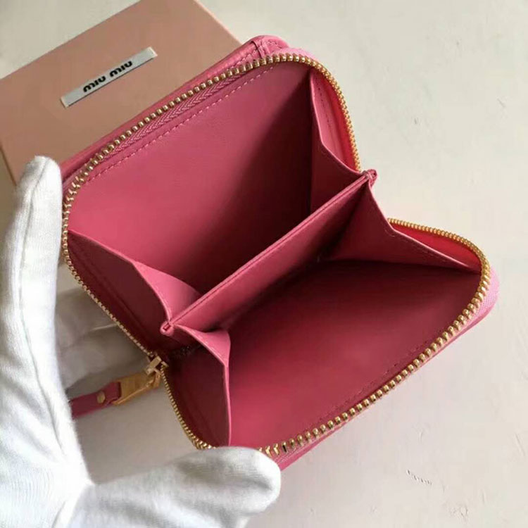 2018 Miu Miu MADRAS GOAT LEATHER WALLET