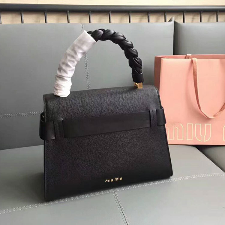 2018 Miu Miu MADRAS LEATHER MIU CLICK HANDBAG