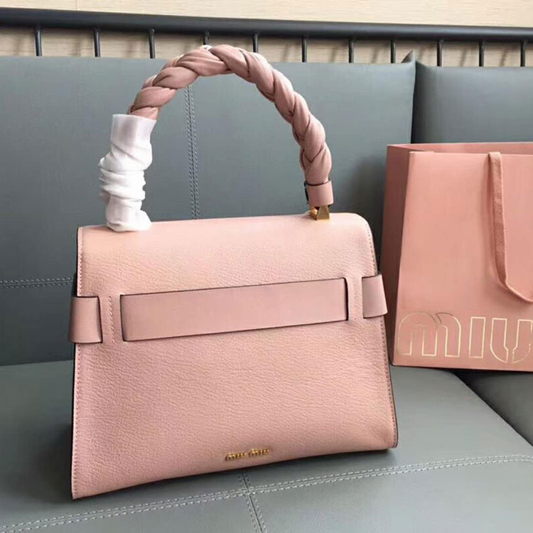 2018 Miu Miu MADRAS LEATHER MIU CLICK HANDBAG