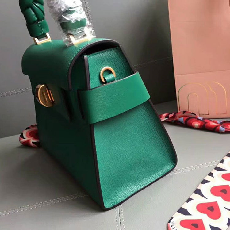 2018 Miu Miu MADRAS LEATHER MIU CLICK HANDBAG