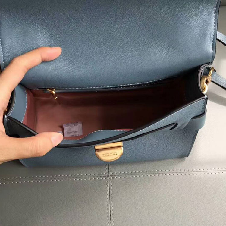 2018 Miu Miu MADRAS LEATHER MIU CLICK HANDBAG