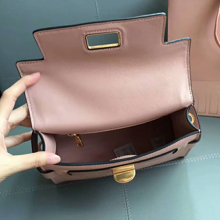 2018 Miu Miu MADRAS LEATHER MIU CLICK HANDBAG