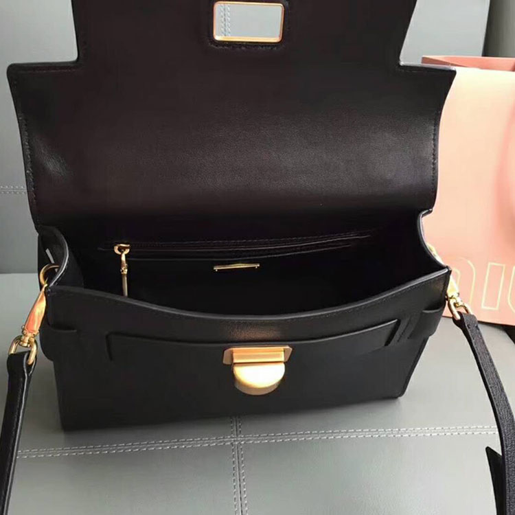 2018 Miu Miu MADRAS LEATHER MIU CLICK HANDBAG