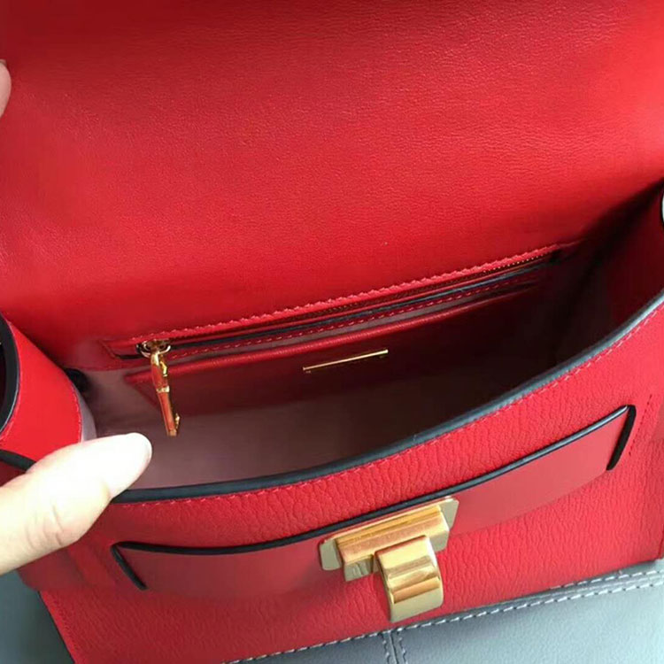 2018 Miu Miu MADRAS LEATHER MIU CLICK HANDBAG