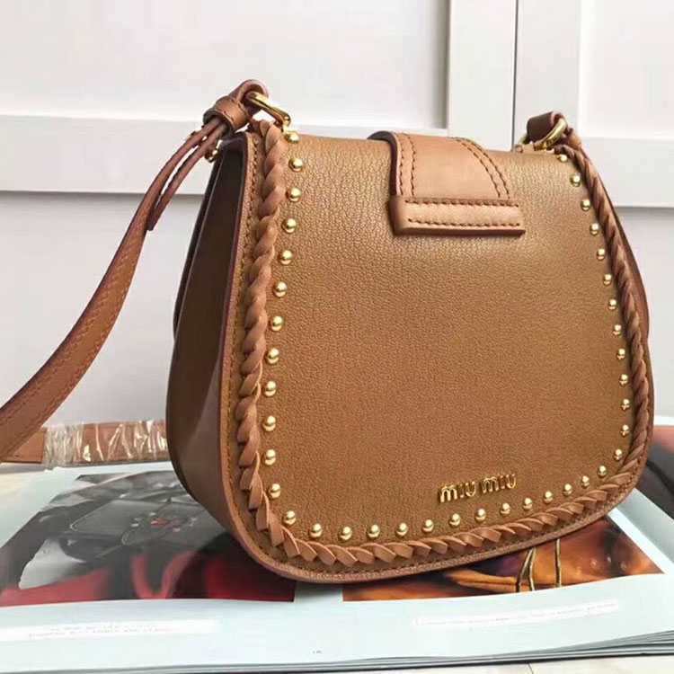 2018 Miu Miu MADRAS LEATHER MIU MIU DAHLIA BAG