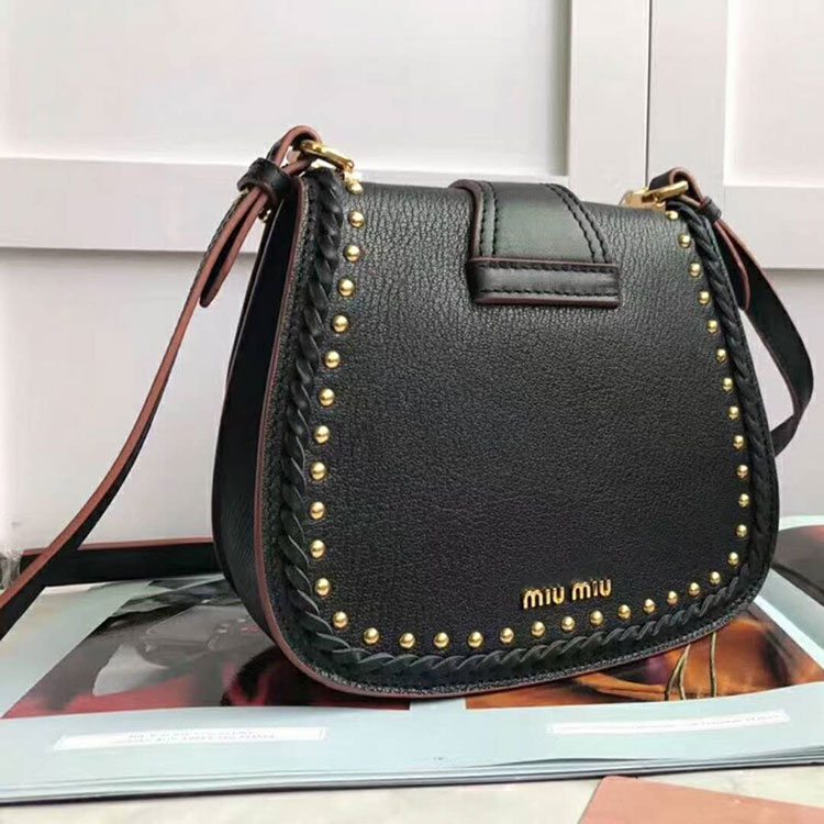 2018 Miu Miu MADRAS LEATHER MIU MIU DAHLIA BAG