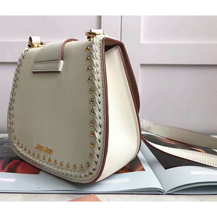 2018 Miu Miu MADRAS LEATHER MIU MIU DAHLIA BAG