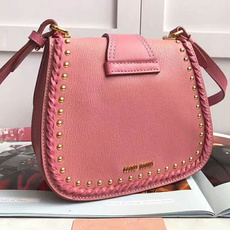 2018 Miu Miu MADRAS LEATHER MIU MIU DAHLIA BAG