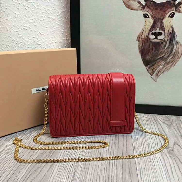 2018 Miu Miu MATELASSE LEATHER BAG