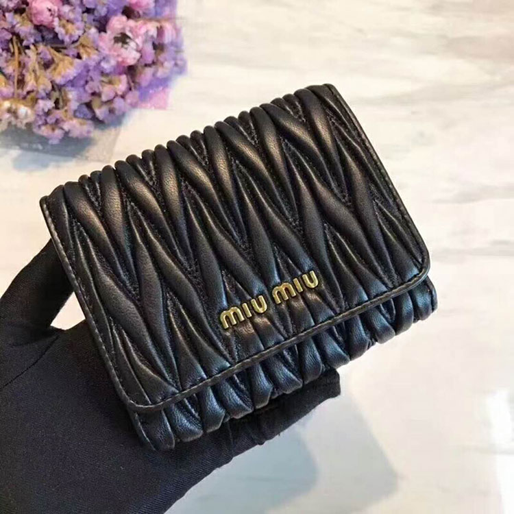 2018 Miu Miu MATELASSE LEATHER WALLET