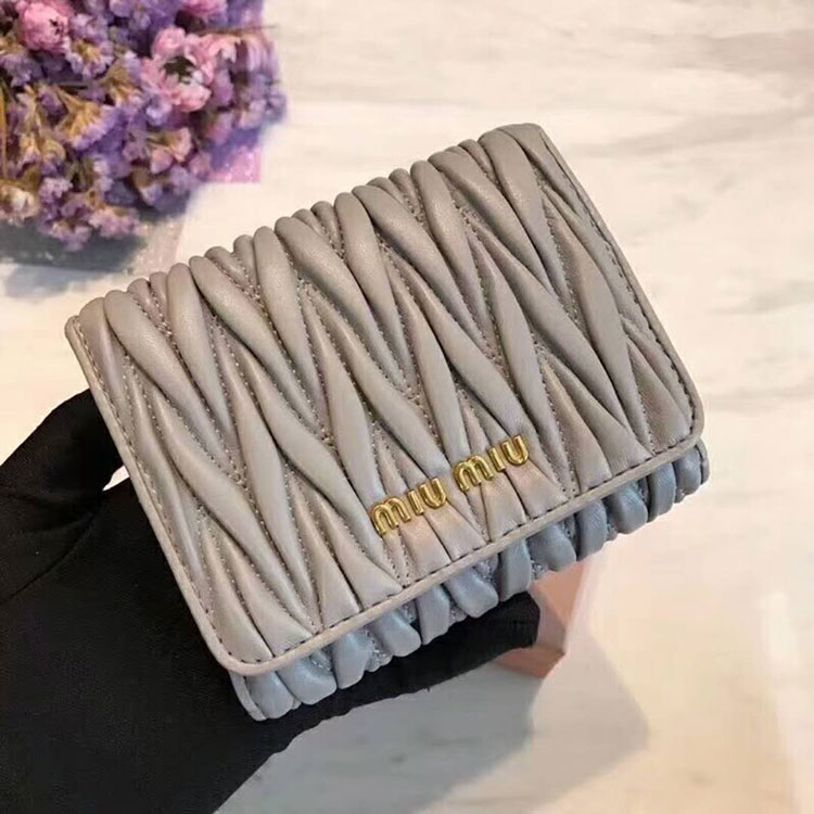 2018 Miu Miu MATELASSE LEATHER WALLET