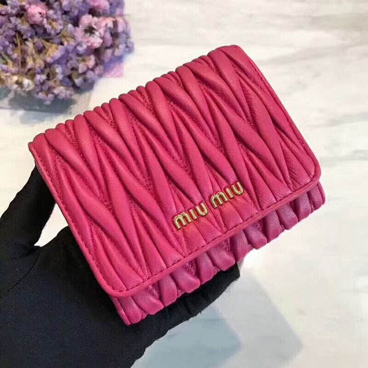 2018 Miu Miu MATELASSE LEATHER WALLET