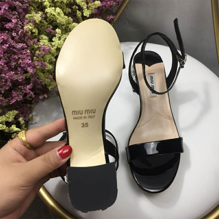 2018 Miu Miu women Sandal in Patent leather