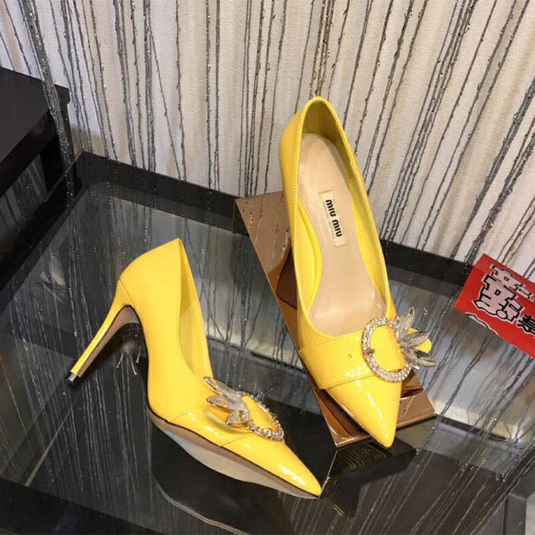 2018 Miu Miu women shoes in Patent leather Heel 8cm