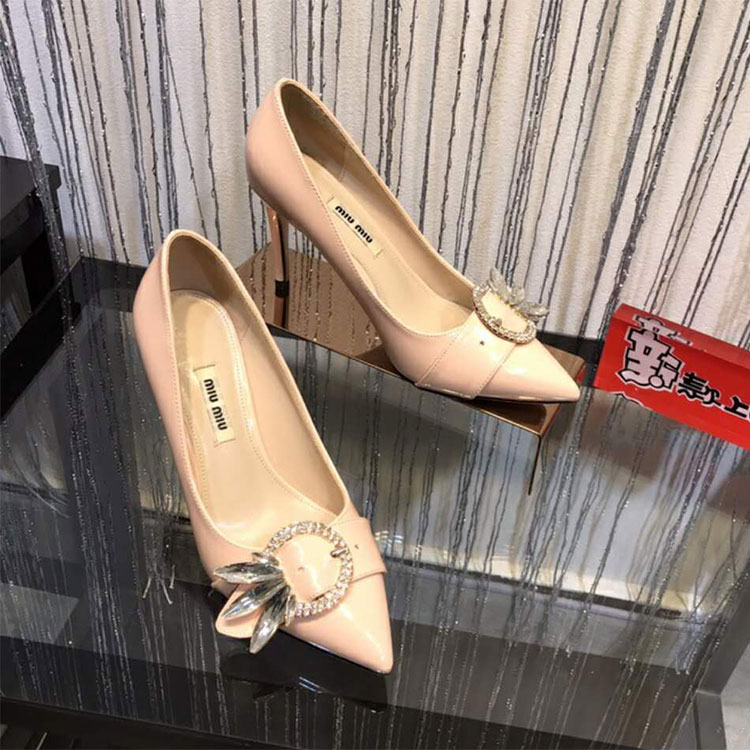 2018 Miu Miu women shoes in Patent leather Heel 8cm