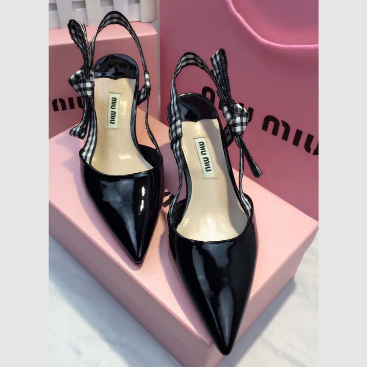 2018 Miu Miu women shoes in Patent leather Heel Height 5.5cm