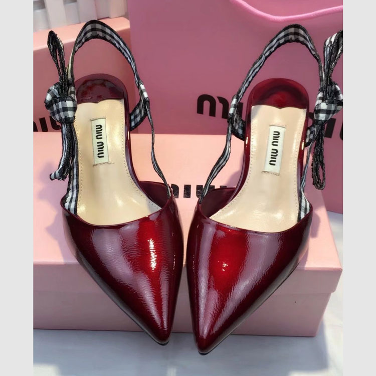 2018 Miu Miu women shoes in Patent leather Heel Height 5.5cm