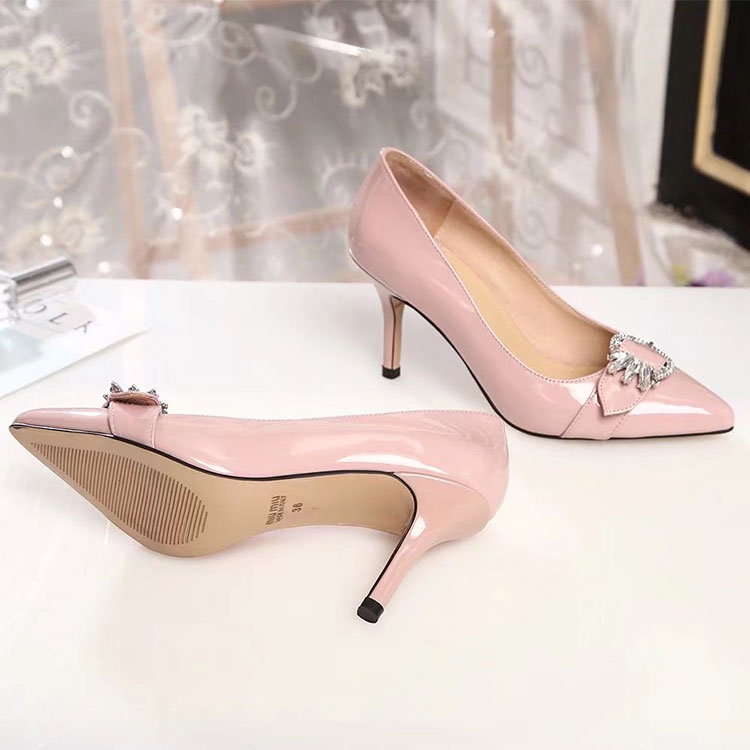 2018 Miu Miu women shoes in Patent leather Heel Height 7cm