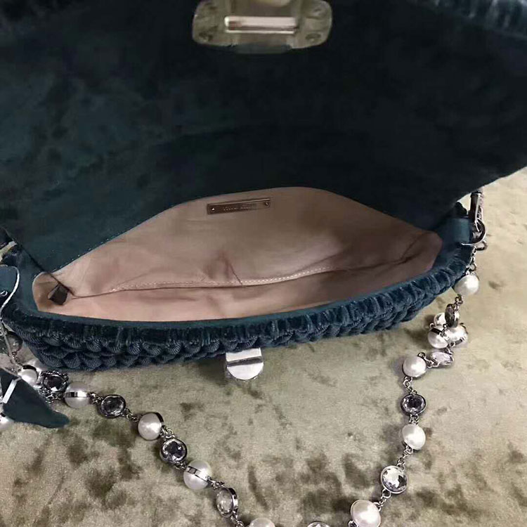 2018 MiuMiu Chain Tote Bag with Pearl diamond