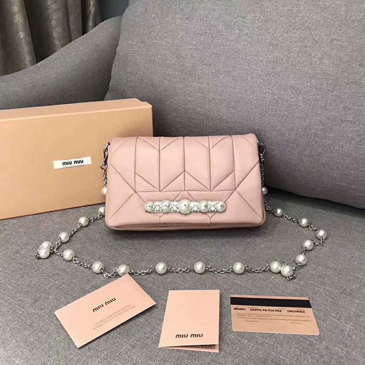 2018 MiuMiu Flag Clutch bag in Nappa Lambskin LEATHER