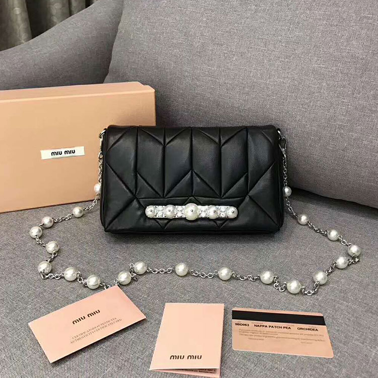 2018 MiuMiu Flag Clutch bag in Nappa Lambskin LEATHER