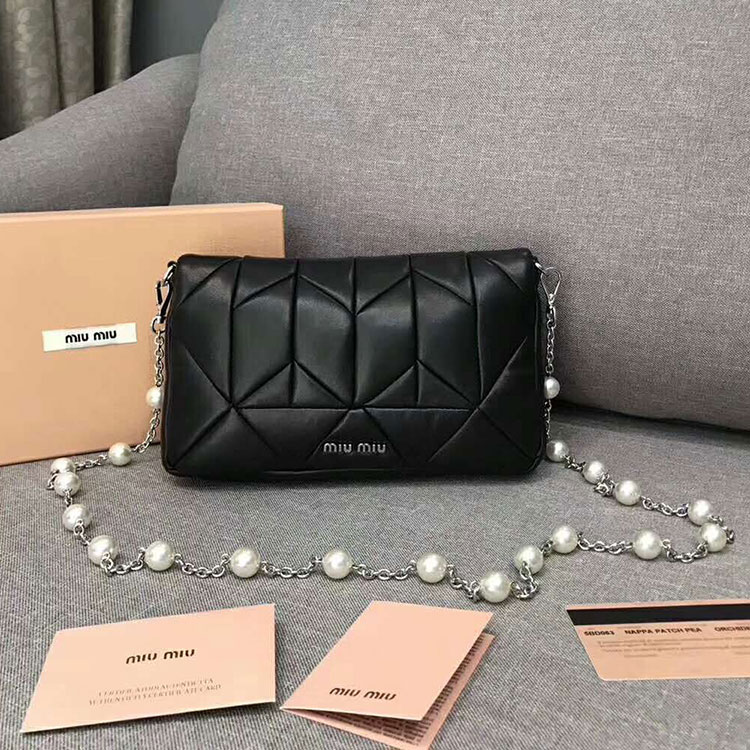 2018 MiuMiu Flag Clutch bag in Nappa Lambskin LEATHER