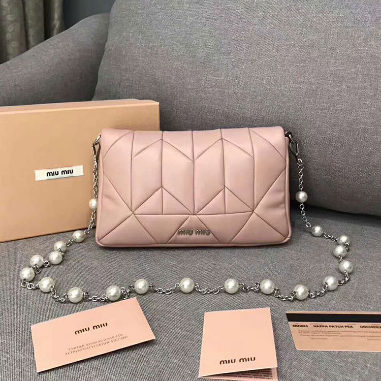 2018 MiuMiu Flag Clutch bag in Nappa Lambskin LEATHER