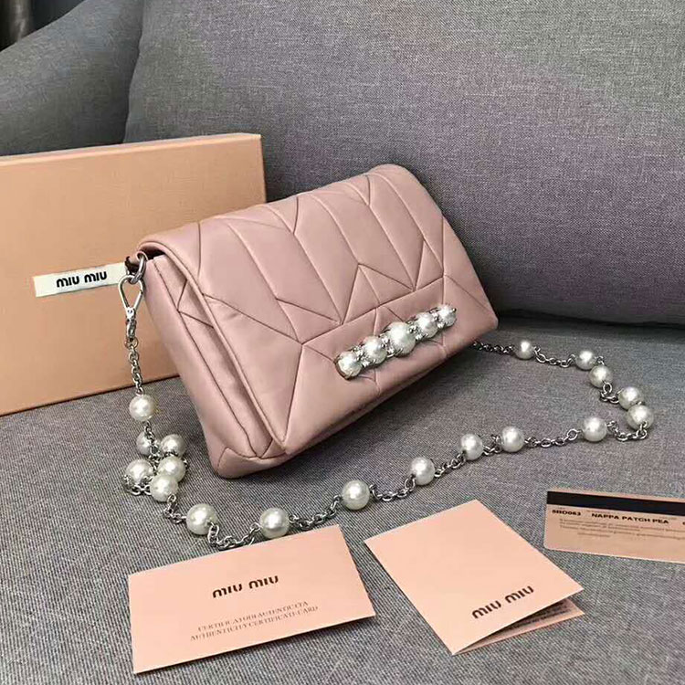 2018 MiuMiu Flag Clutch bag in Nappa Lambskin LEATHER