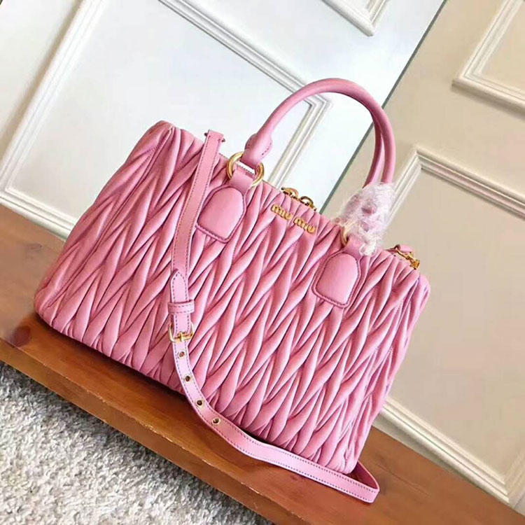 2018 MiuMiu LEATHER MIU MIU AVENUE TRAVEL BAG