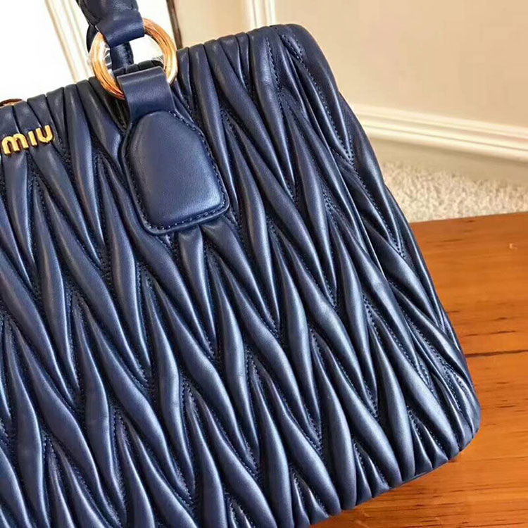 2018 MiuMiu LEATHER MIU MIU AVENUE TRAVEL BAG