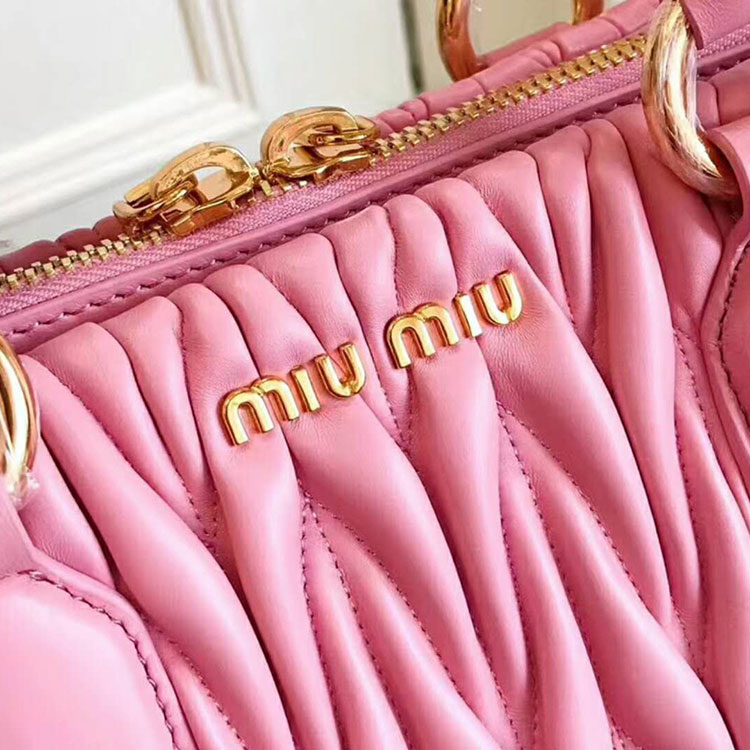 2018 MiuMiu LEATHER MIU MIU AVENUE TRAVEL BAG