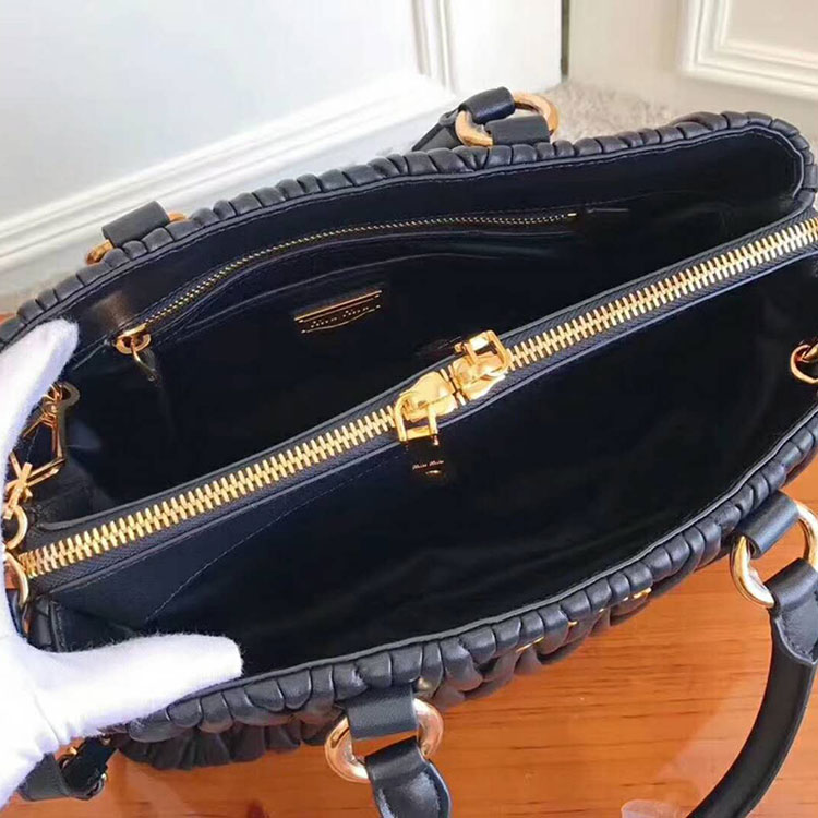 2018 MiuMiu LEATHER MIU MIU AVENUE TRAVEL BAG