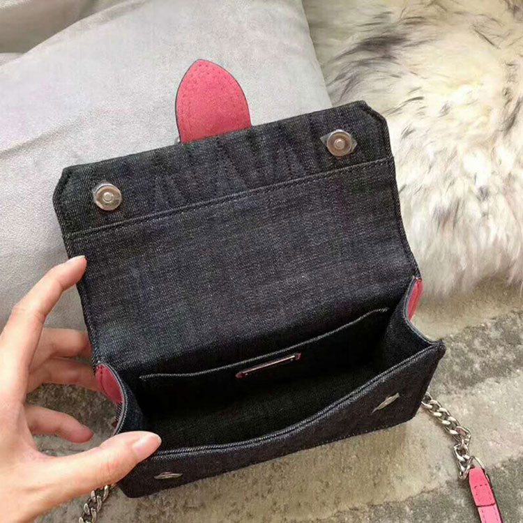 2018 MiuMiu Lady Denim LEATHER BAG