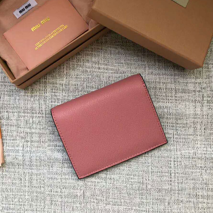 2018 MiuMiu MADRAS GOAT LEATHER AND LEATHER WALLET