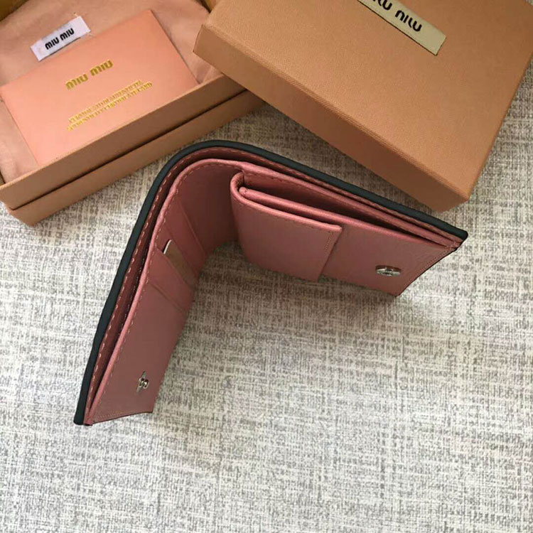 2018 MiuMiu MADRAS GOAT LEATHER AND LEATHER WALLET