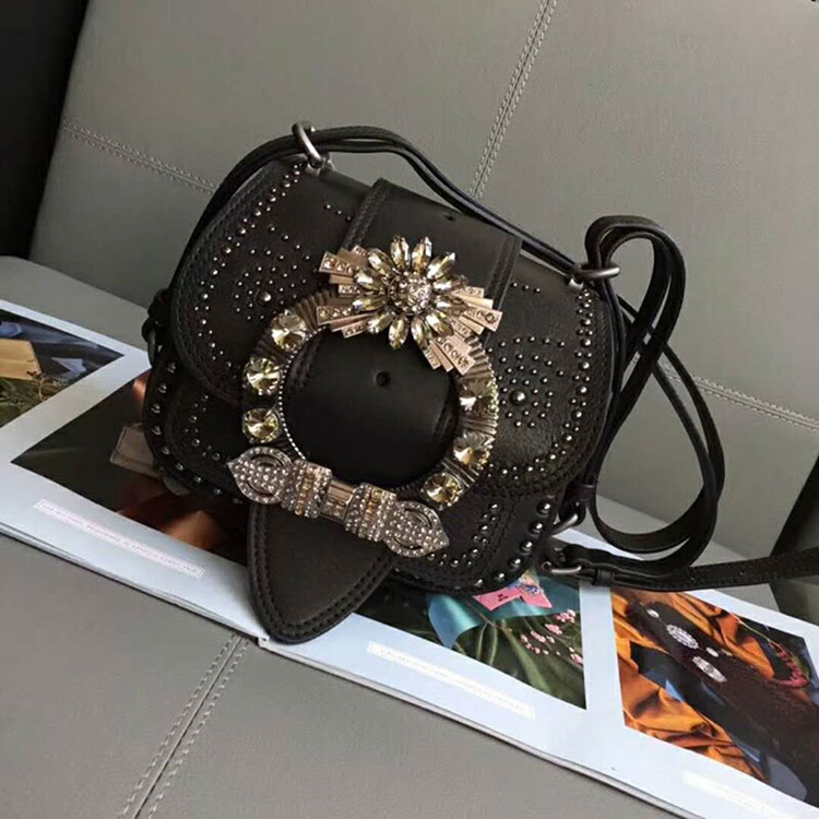 2018 MiuMiu MADRAS LEATHER MIU MIU DAHLIA BAG