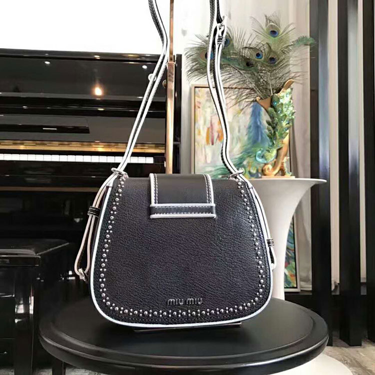 2018 MiuMiu MADRAS LEATHER MIU MIU DAHLIA BAG