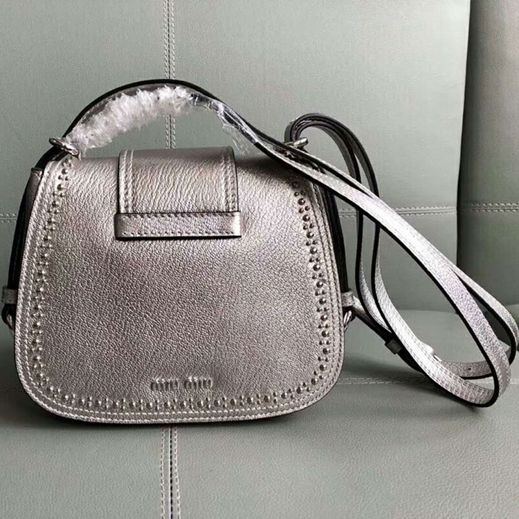 2018 MiuMiu MADRAS LEATHER MIU MIU DAHLIA BAG