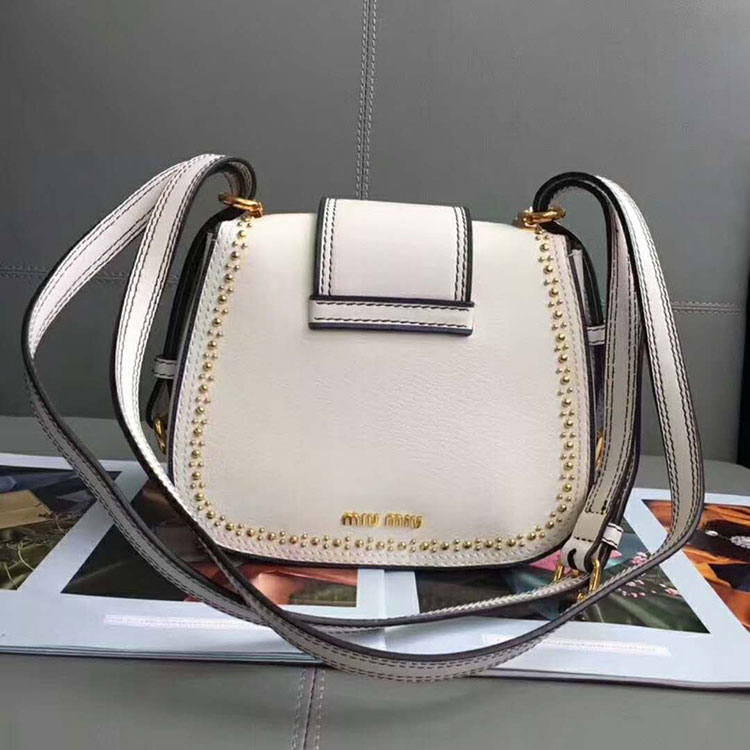 2018 MiuMiu MADRAS LEATHER MIU MIU DAHLIA BAG