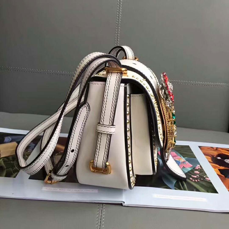 2018 MiuMiu MADRAS LEATHER MIU MIU DAHLIA BAG