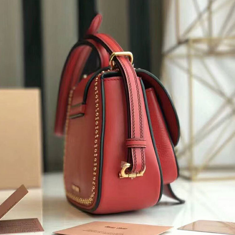 2018 MiuMiu MADRAS LEATHER MIU MIU DAHLIA BAG