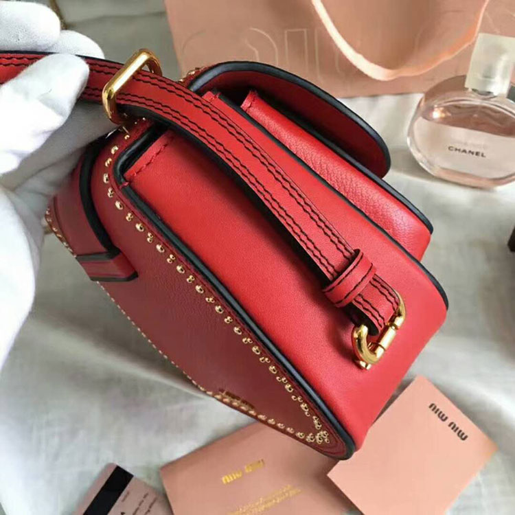 2018 MiuMiu MADRAS LEATHER MIU MIU DAHLIA BAG