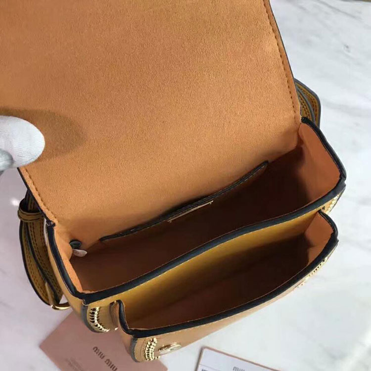 2018 MiuMiu MADRAS LEATHER MIU MIU DAHLIA BAG